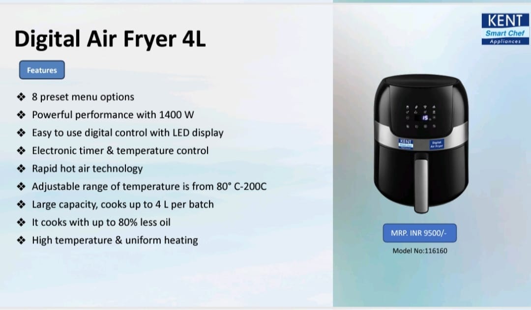 kent digital air fryer 4L